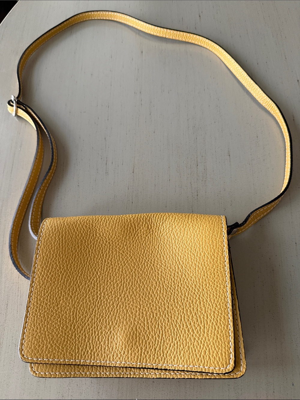 I Medici Italian leather Yellow Leather Crossbody Bag